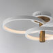 Hoopla LED 26 inch White and Gold Semi-Flush Mount Ceiling Light in White/Gold
