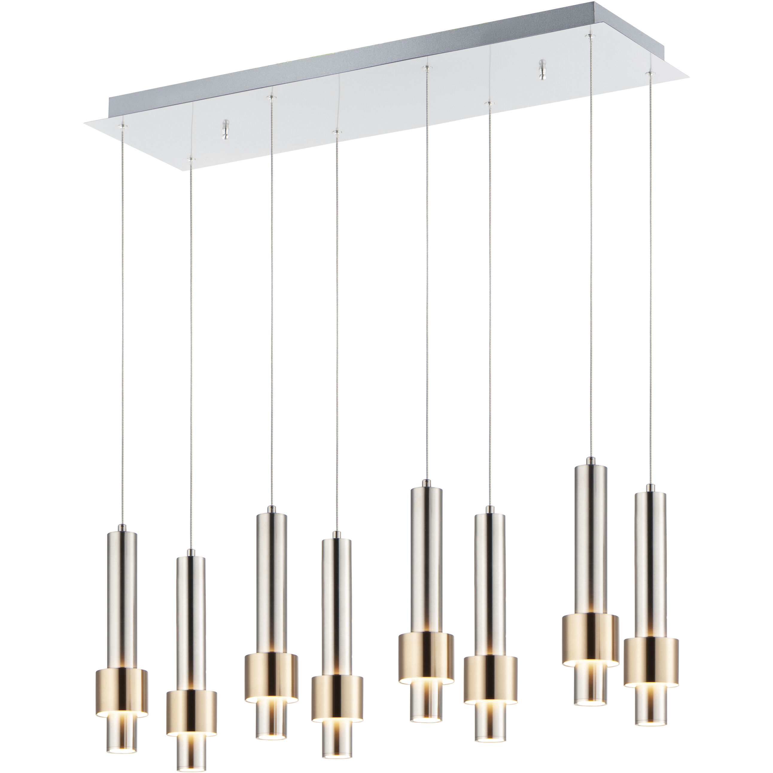Reveal LED 10 inch Satin Nickel and Satin Brass Multi-Light Pendant Ceiling Light