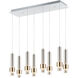 Reveal LED 10 inch Satin Nickel and Satin Brass Multi-Light Pendant Ceiling Light