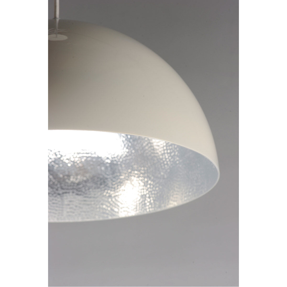 Hemisphere LED 24 inch Gloss White and Aluminum Single Pendant Ceiling Light