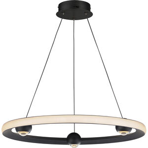 Nodes LED 24 inch Black Single-Tier Chandelier Ceiling Light