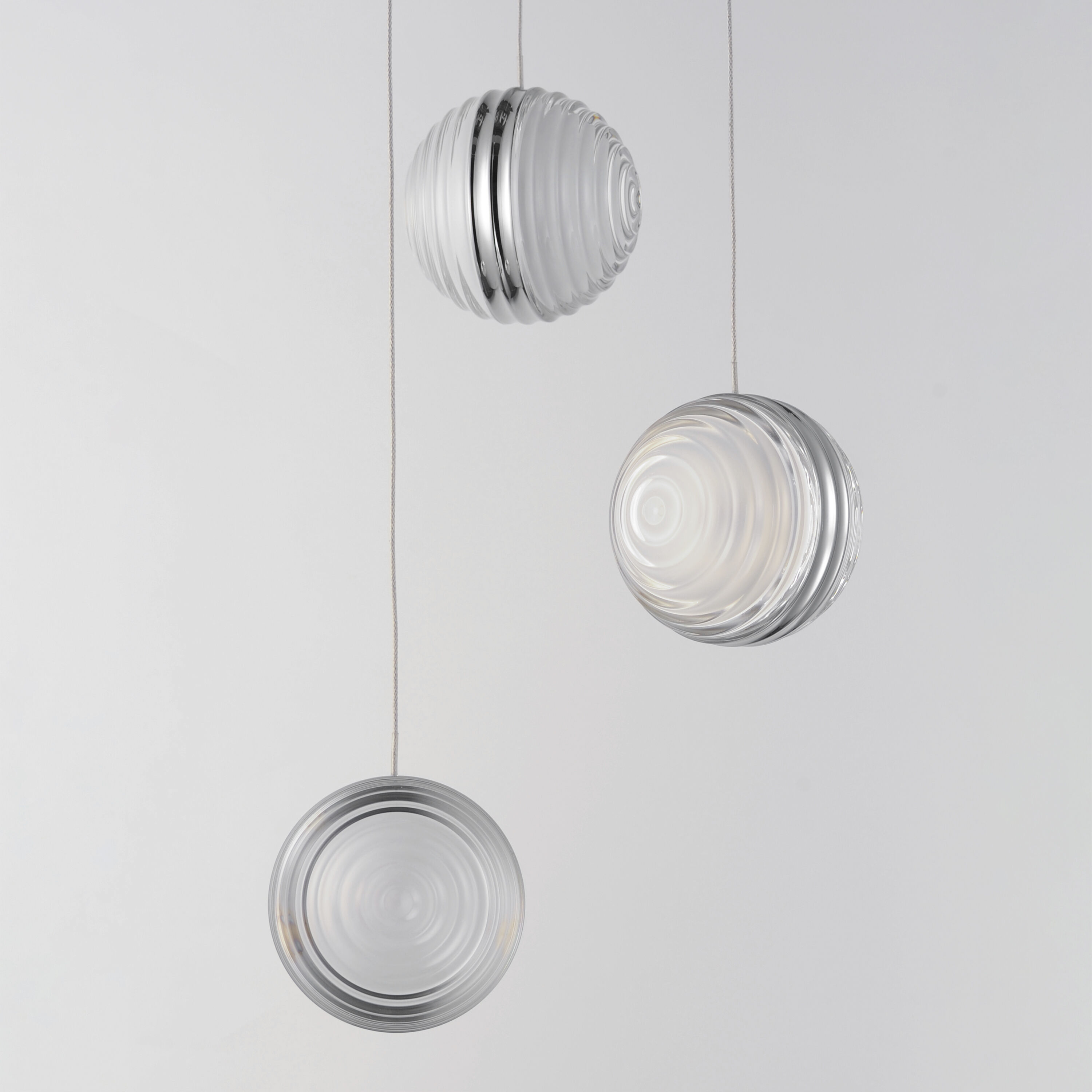 Pulse LED 11.75 inch Polished Chrome Multi-Light Pendant Ceiling Light