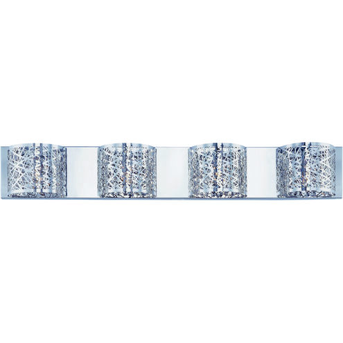Inca 4 Light 32.75 inch Polished Chrome Bath Vanity Light Wall Light in Clear/White, Without Bulb