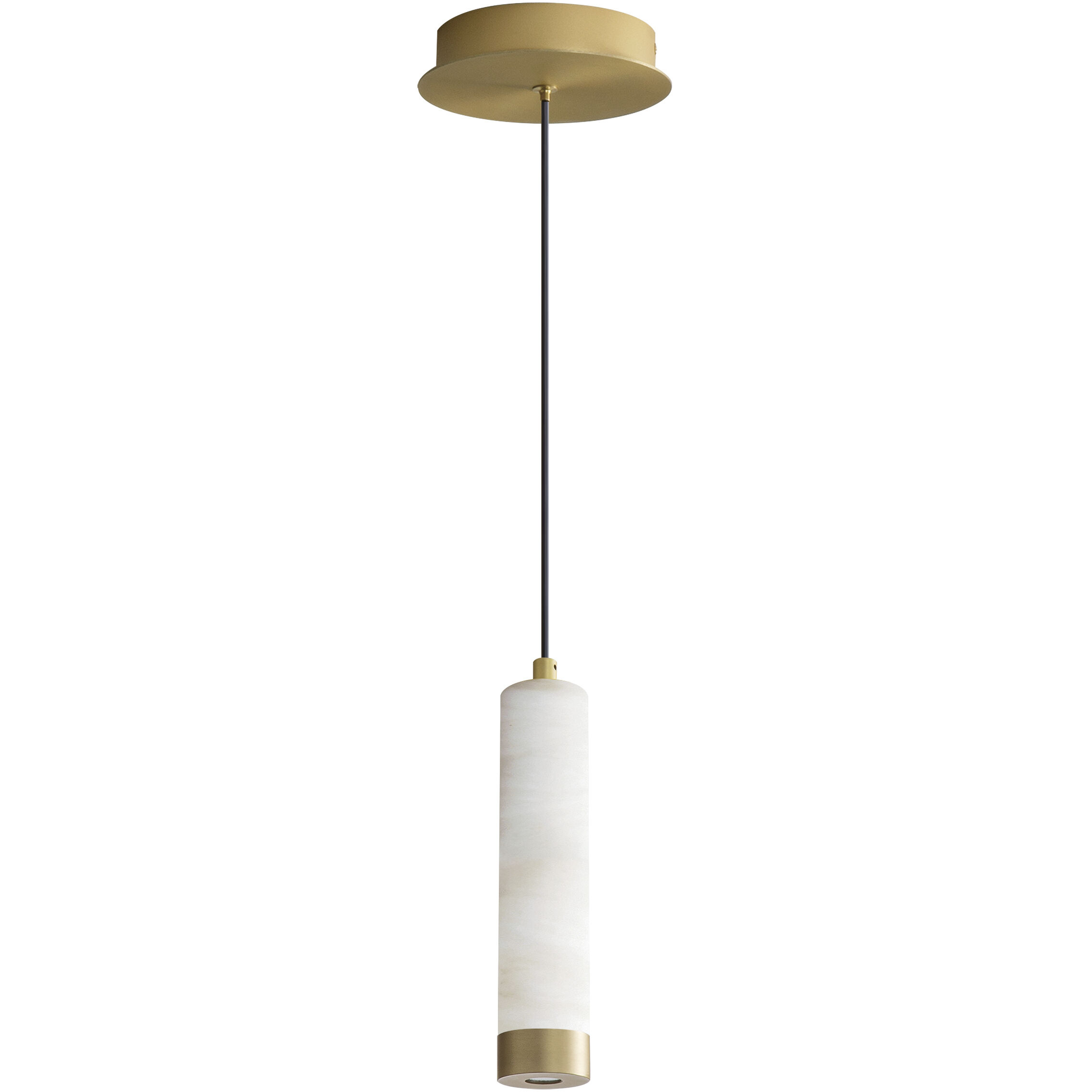 Aragon LED 2 inch White Alabaster and Gold Mini Pendant Ceiling Light