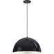 Hemisphere LED 24 inch Gloss Black and Aluminum Single Pendant Ceiling Light