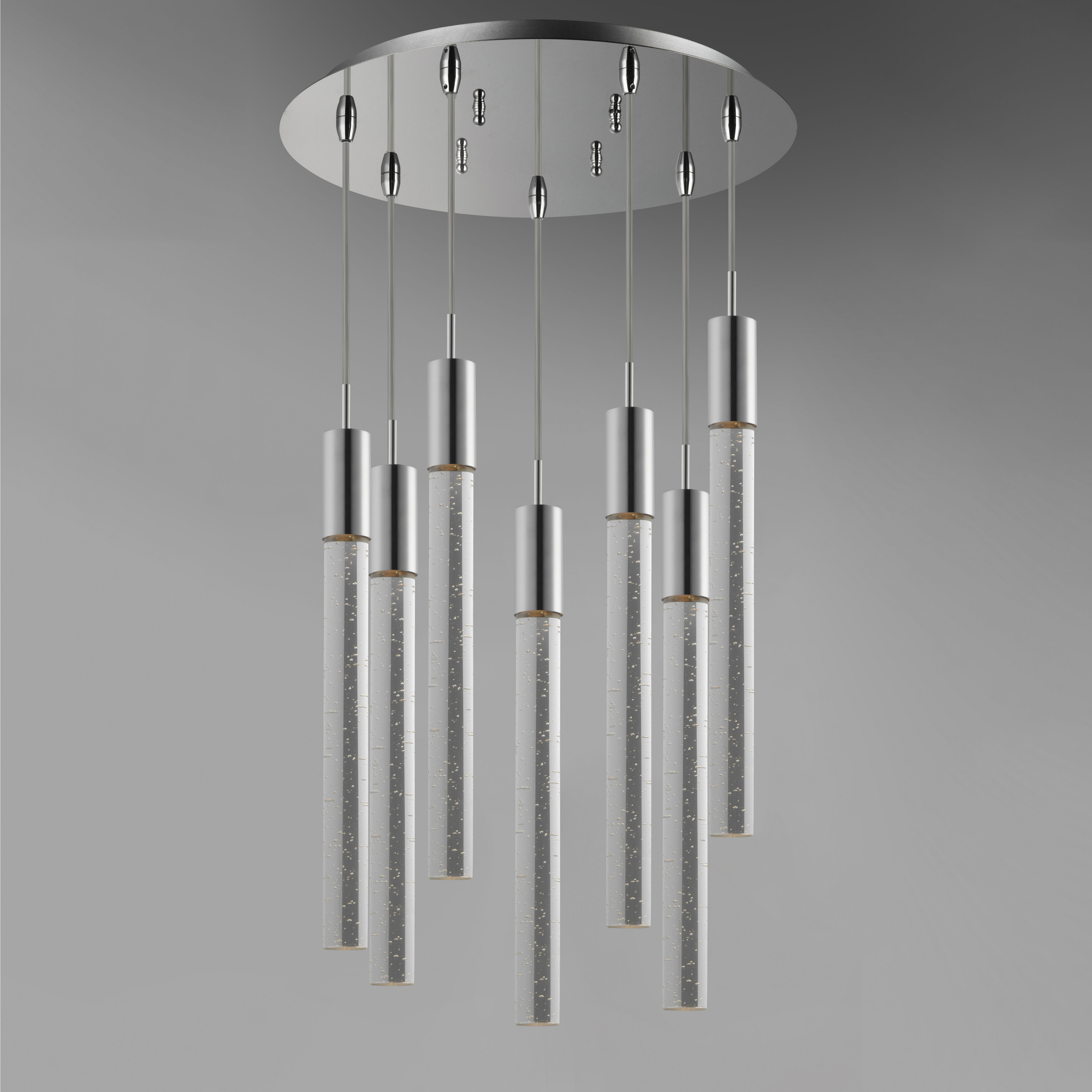 Big Fizz LED 16 inch Polished Chrome Multi-Light Pendant Ceiling Light