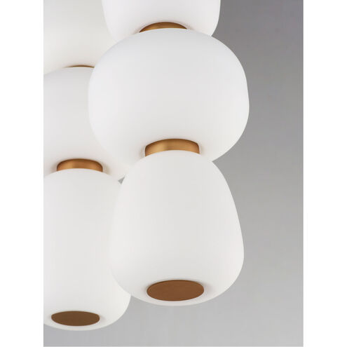 Soji LED 15.75 inch Black and Gold Multi-Light Pendant Ceiling Light