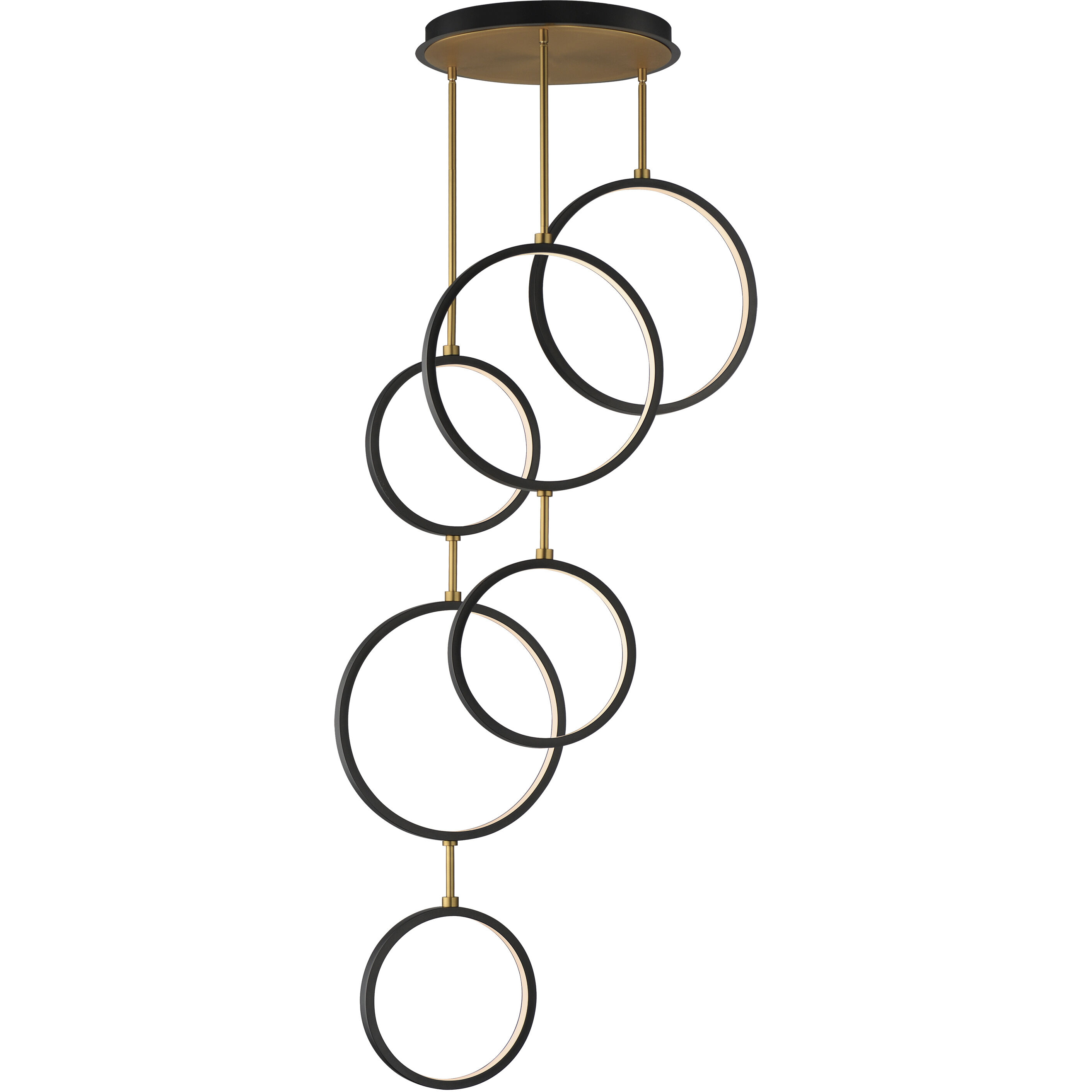 Hoopla LED 25 inch Black and Gold Single Pendant Ceiling Light in Black/Gold