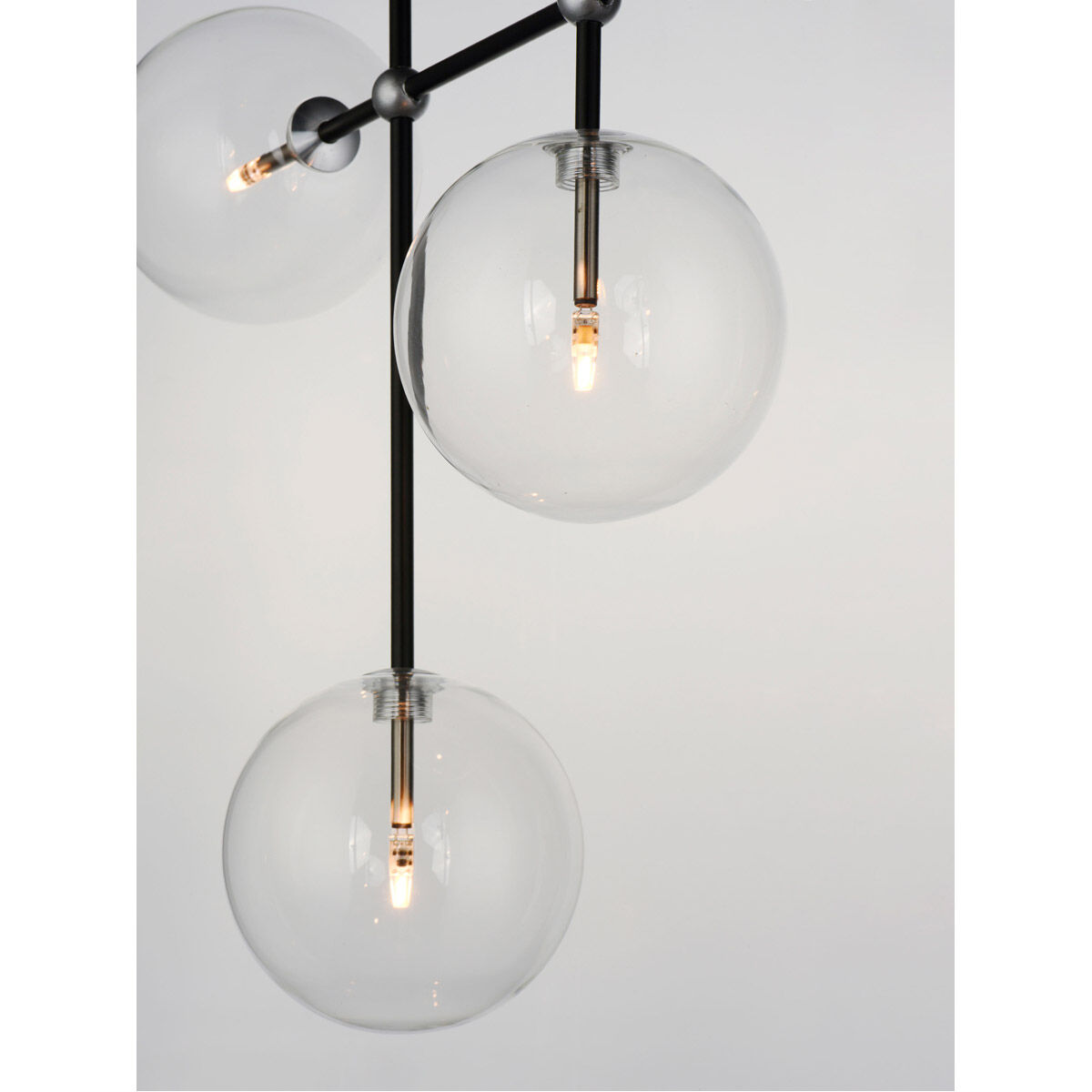 Global LED 6 inch Black and Satin Nickel Multi-Light Pendant Ceiling Light