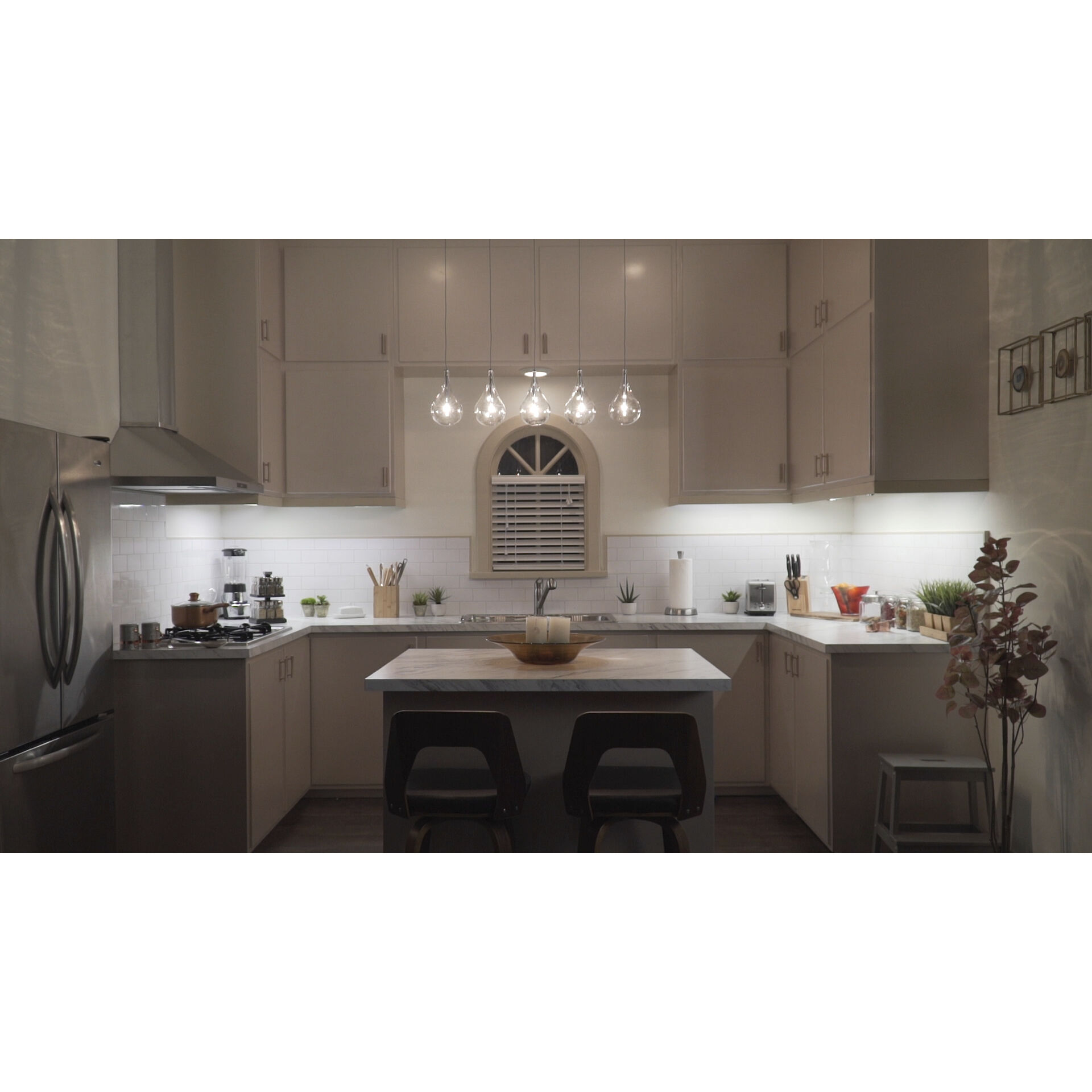 Larmes 5 Light 30 inch Polished Chrome Linear Pendant Ceiling Light