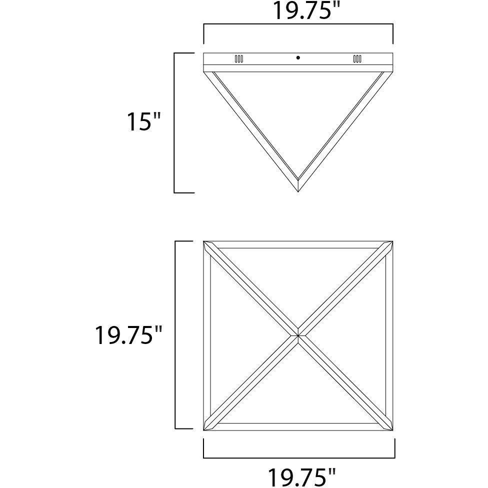 Pyramid LED 19.75 inch Rose Gold Flush Mount Ceiling Light
