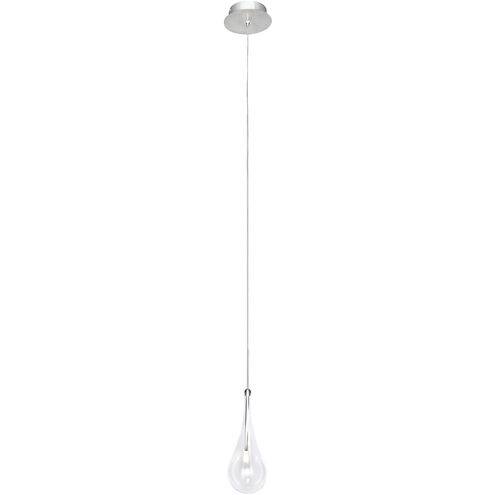 Larmes LED LED 5 inch Polished Chrome Single Pendant Ceiling Light