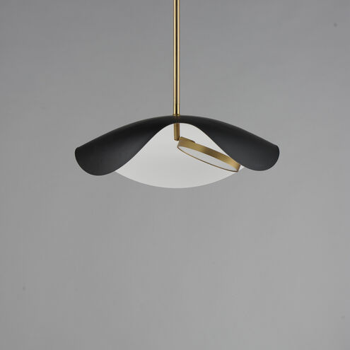 Carmen LED 16.5 inch Black and Gold Single Pendant Ceiling Light in Black/Gold