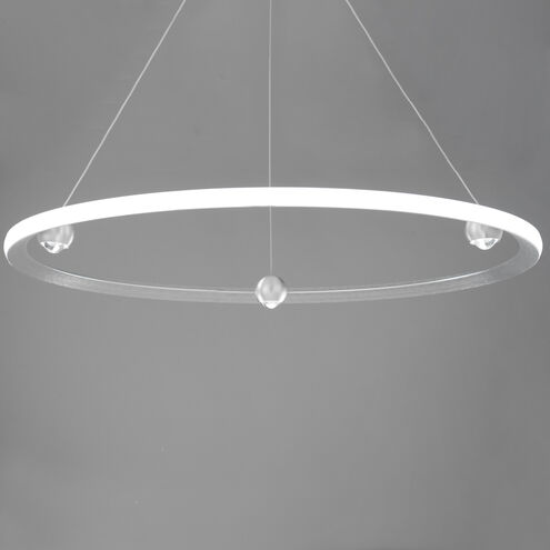 Nodes LED 40 inch Brushed Aluminum Ring Pendant Ceiling Light