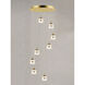 Swank LED 19 inch Natural Aged Brass Multi-Light Pendant Ceiling Light