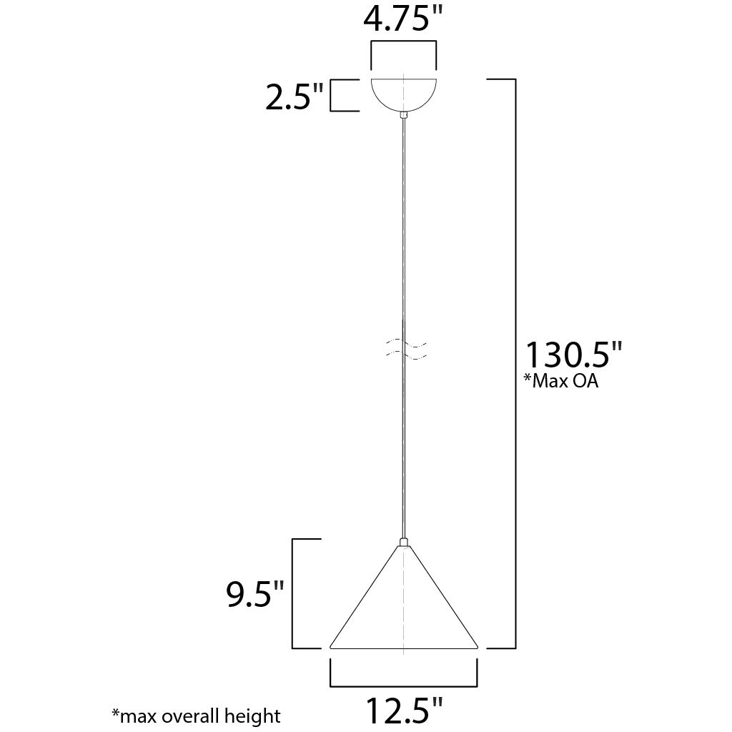 Abyss LED 12.5 inch Black Single Pendant Ceiling Light