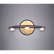 Button LED 11.75 inch Black and Gold Bath Vanity Light Wall Light