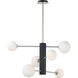 Cog LED 30 inch Black and Satin Nickel Multi-Light Pendant Ceiling Light