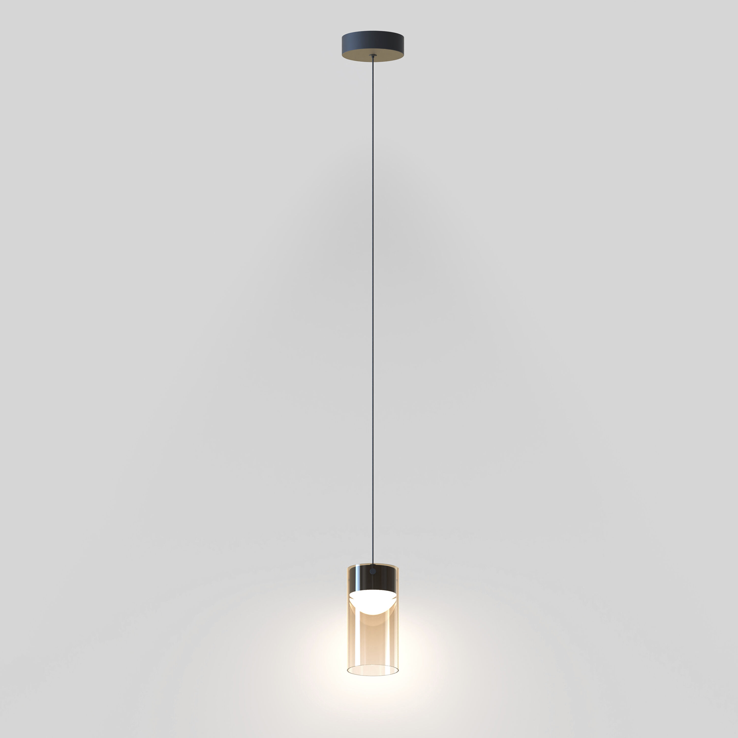 Highball LED 4 inch Gunmetal Mini Pendant Ceiling Light in Amber