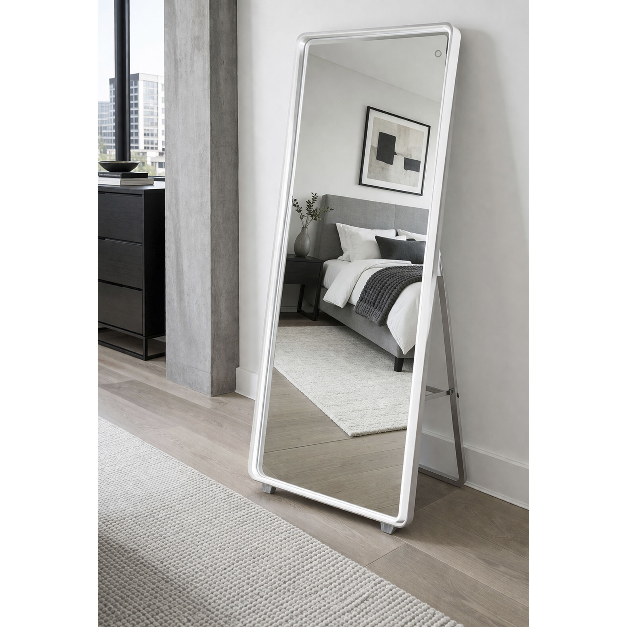 Mirror 67 X 27.5 inch Brushed Aluminum LED Wall Mirror