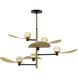 Pearl LED 47.25 inch Black and Natural Aged Brass Suspension Pendant Ceiling Light