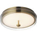 Voto LED 12 inch Natural Aged Brass Flush Mount Ceiling Light in Clear