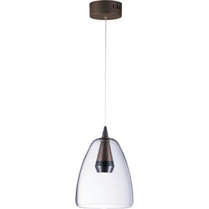 Sven LED 8 inch Black and Coffee Single Pendant Ceiling Light