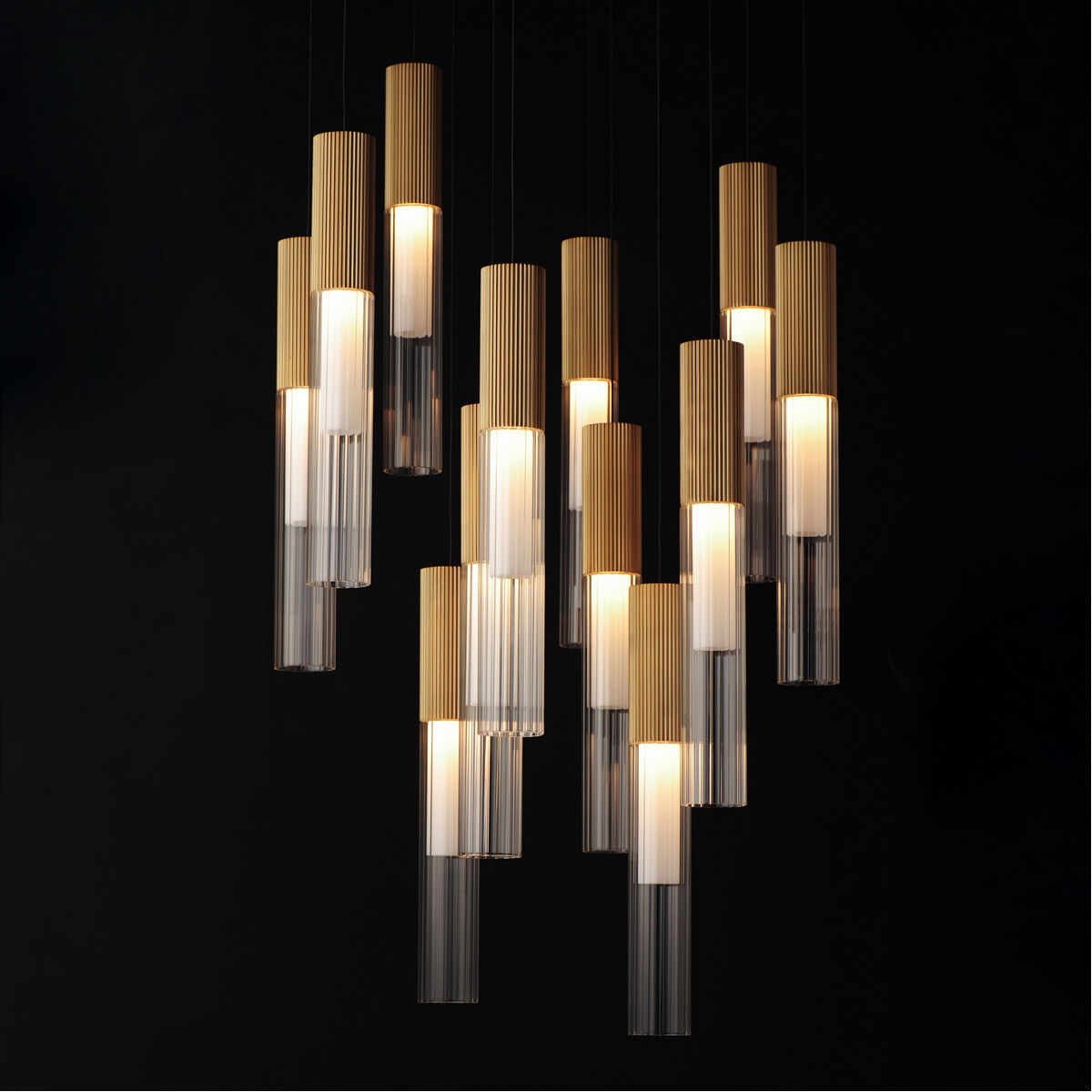Reeds LED 22.5 inch Gold Multi-Light Pendant Ceiling Light