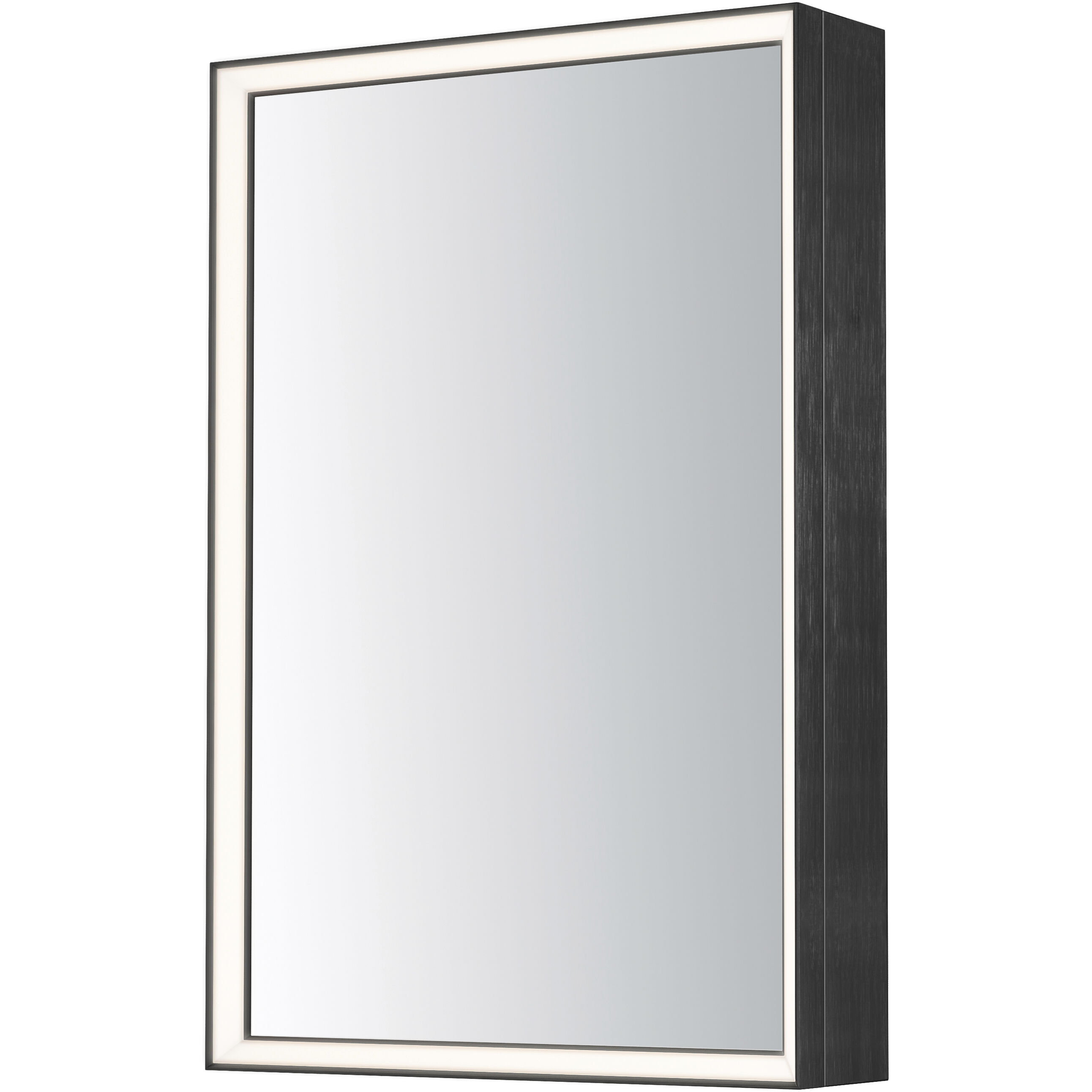 Bevel 36 X 24 inch Brushed Black LED Wall Mirror