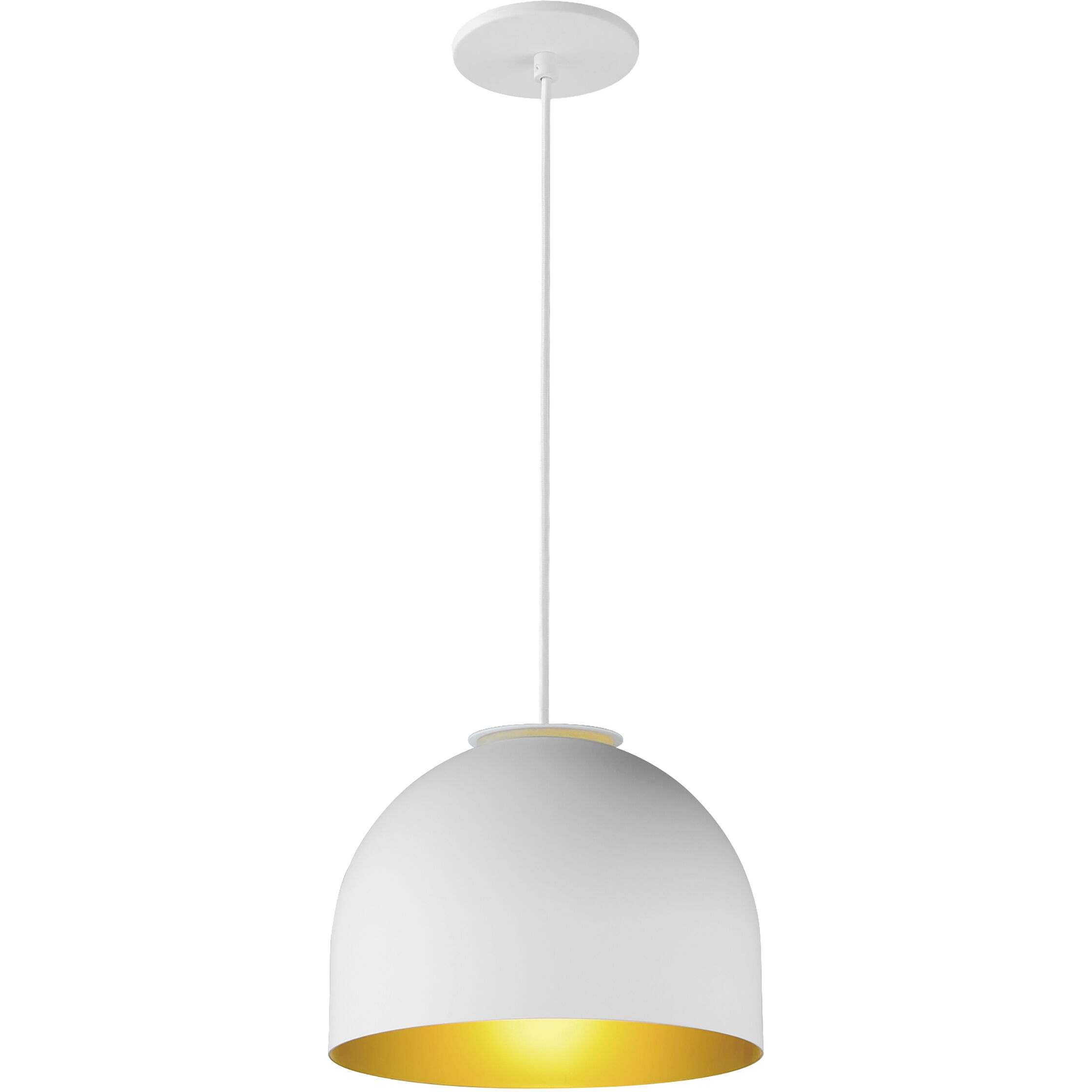 Foster LED 9.75 inch White with Gold Mini Pendant Ceiling Light in White/Gold