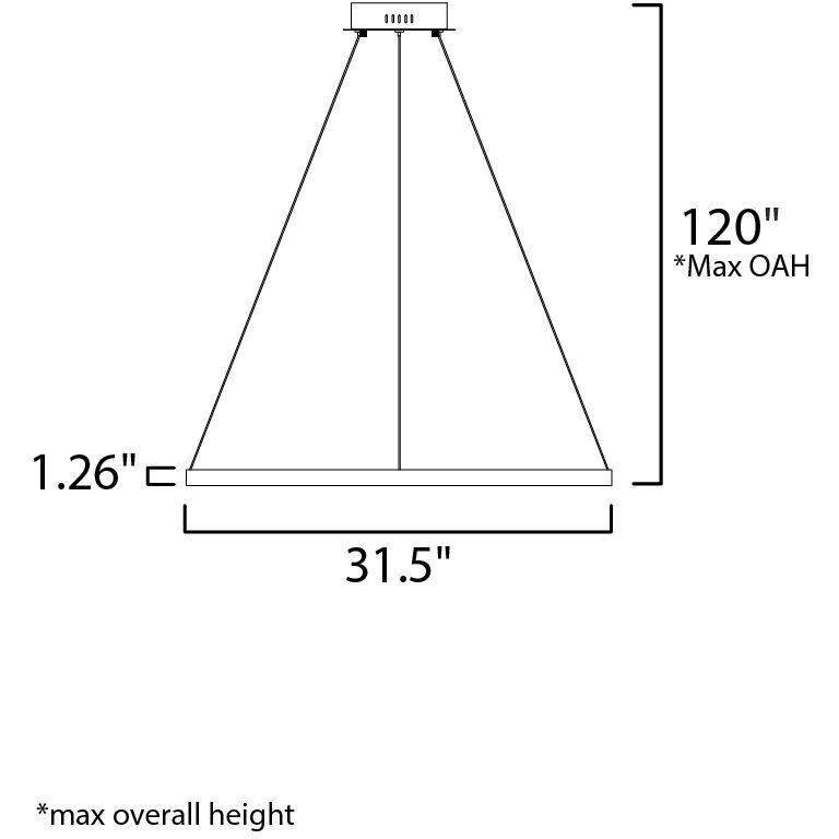 Groove LED 31.5 inch Gold Single Pendant Ceiling Light