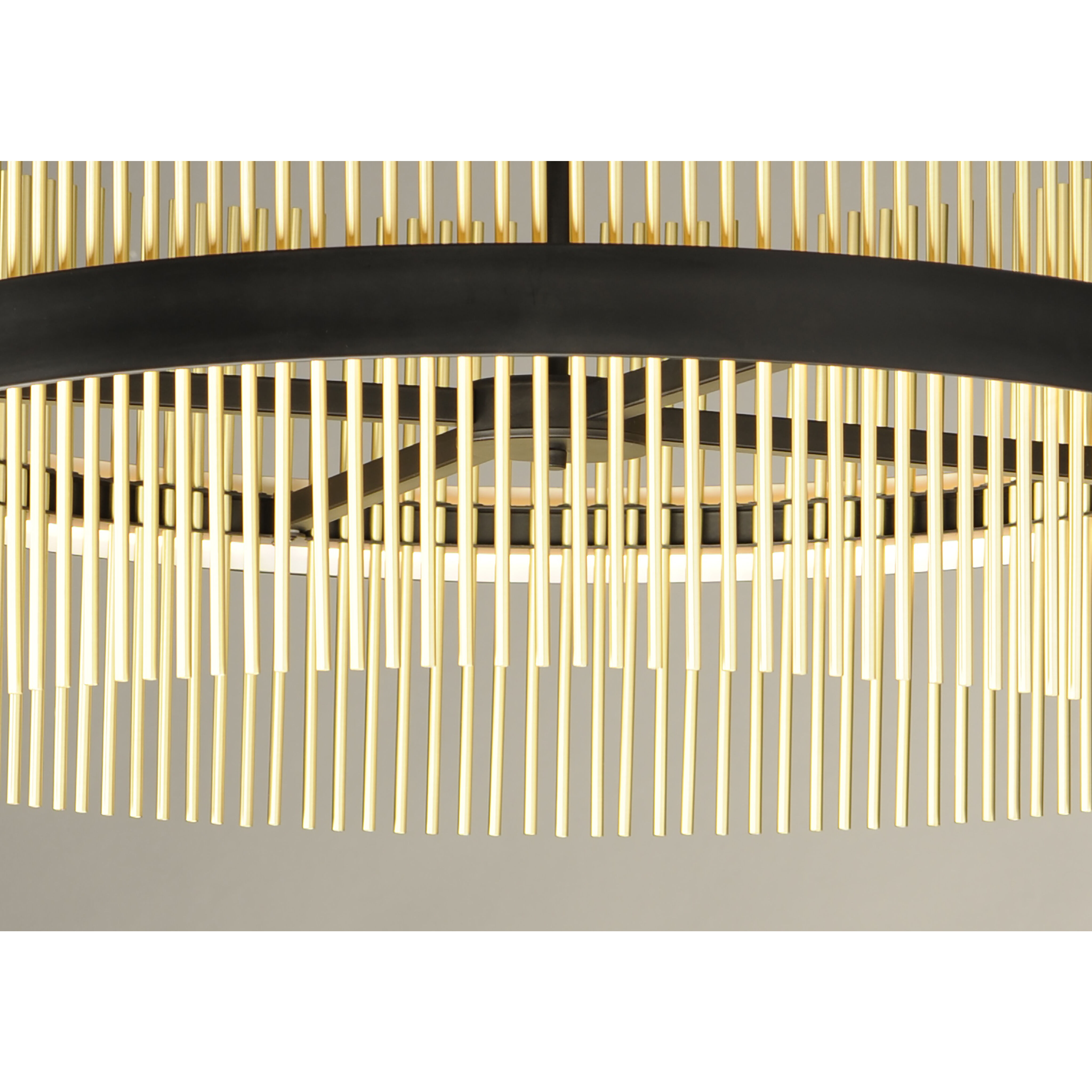 Chimes LED 23.75 inch Black and Satin Brass Single Pendant Ceiling Light