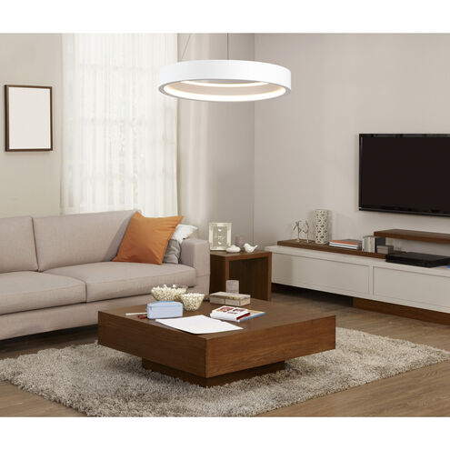 iCorona FoH LED 28.5 inch Matte White Single Pendant Ceiling Light
