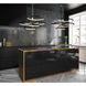 Hoopla LED 45.25 inch Black and Gold Multi-Light Pendant Ceiling Light