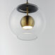 Nucleus LED 9 inch Black and Natural Aged Brass Single Pendant Ceiling Light