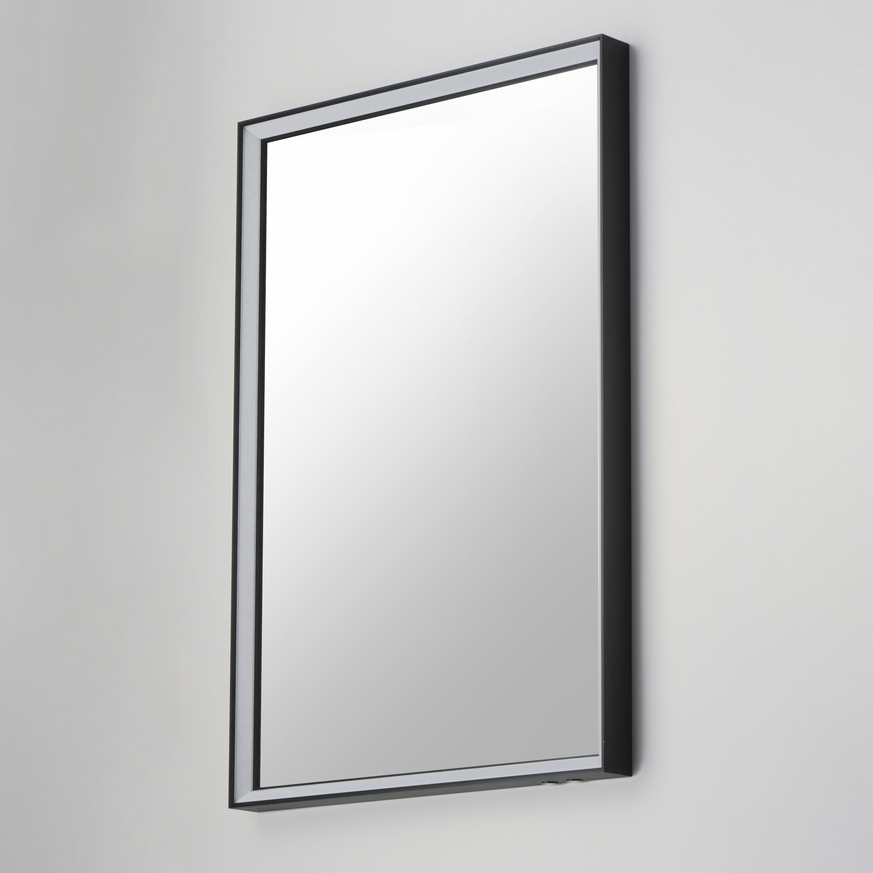 Bevel 30 X 24 inch Brushed Black LED Wall Mirror