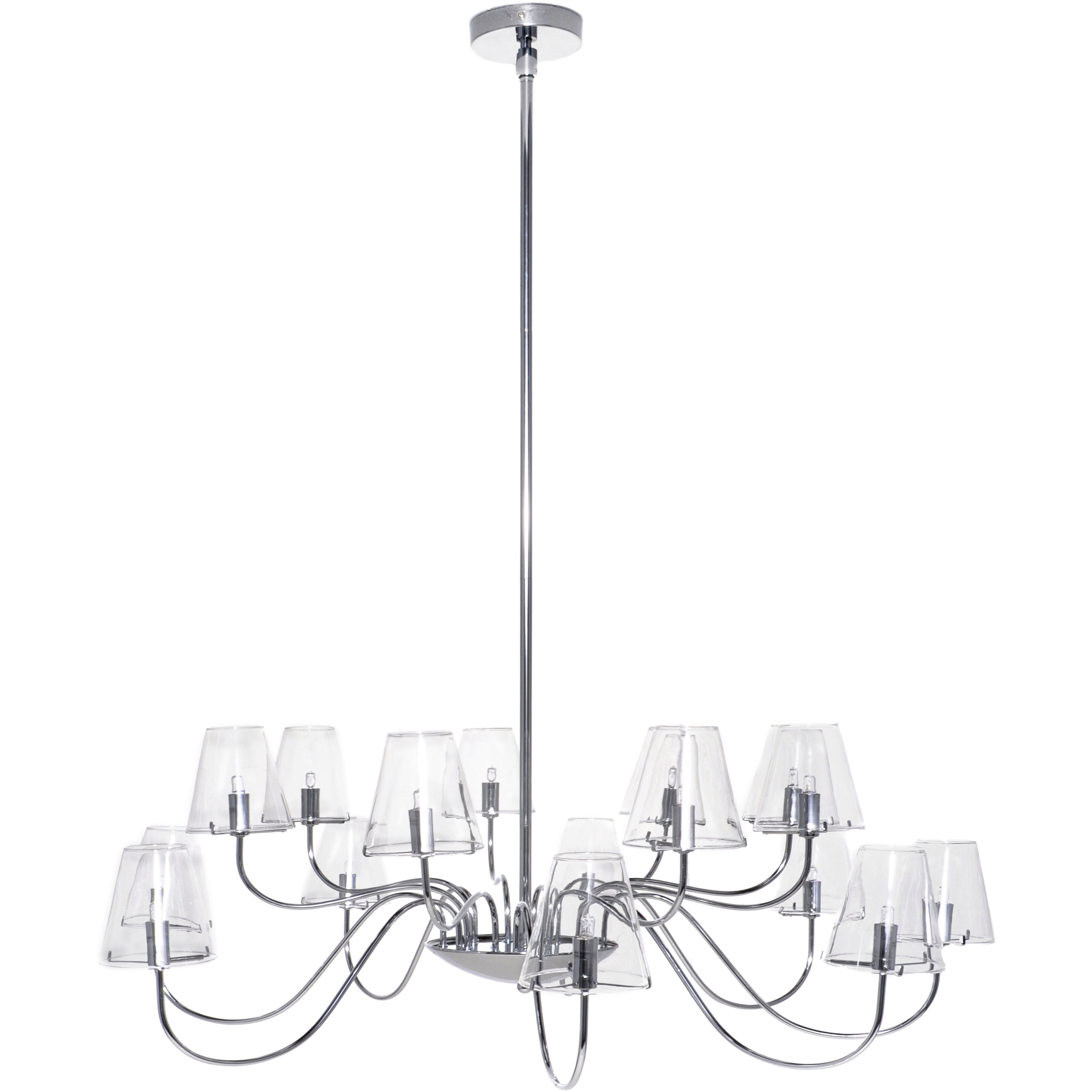 Chic 16 Light 39.5 inch Polished Chrome Chandelier Ceiling Light