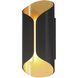 Folio LED 13.75 inch Black with Gold Outdoor Wall Mount in Black/Gold