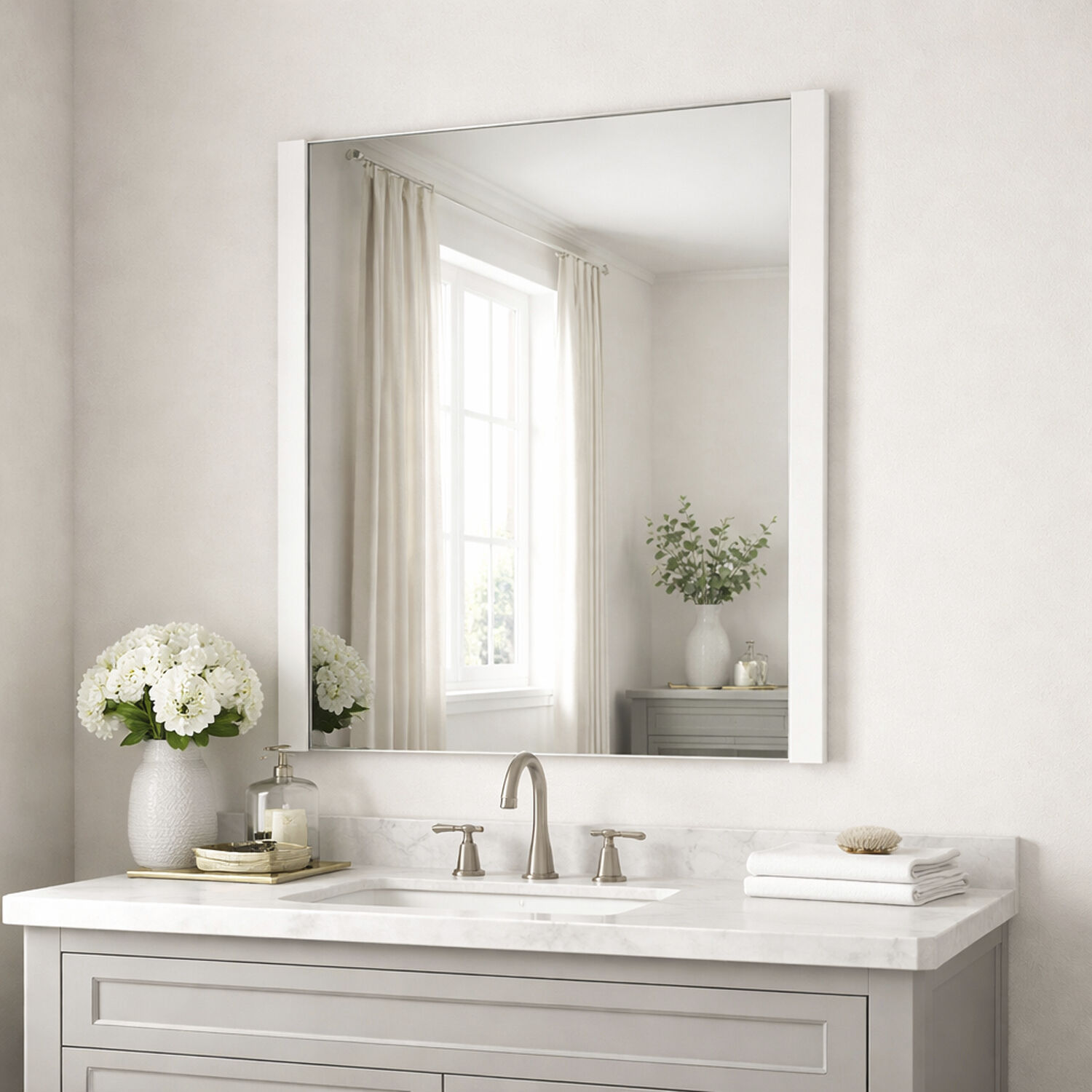 Luminance 42 X 30 inch Polished Chrome LED Wall Mirror