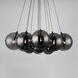 Burst LED 27 inch Black Multi-Light Pendant Ceiling Light in Graduating Smoke