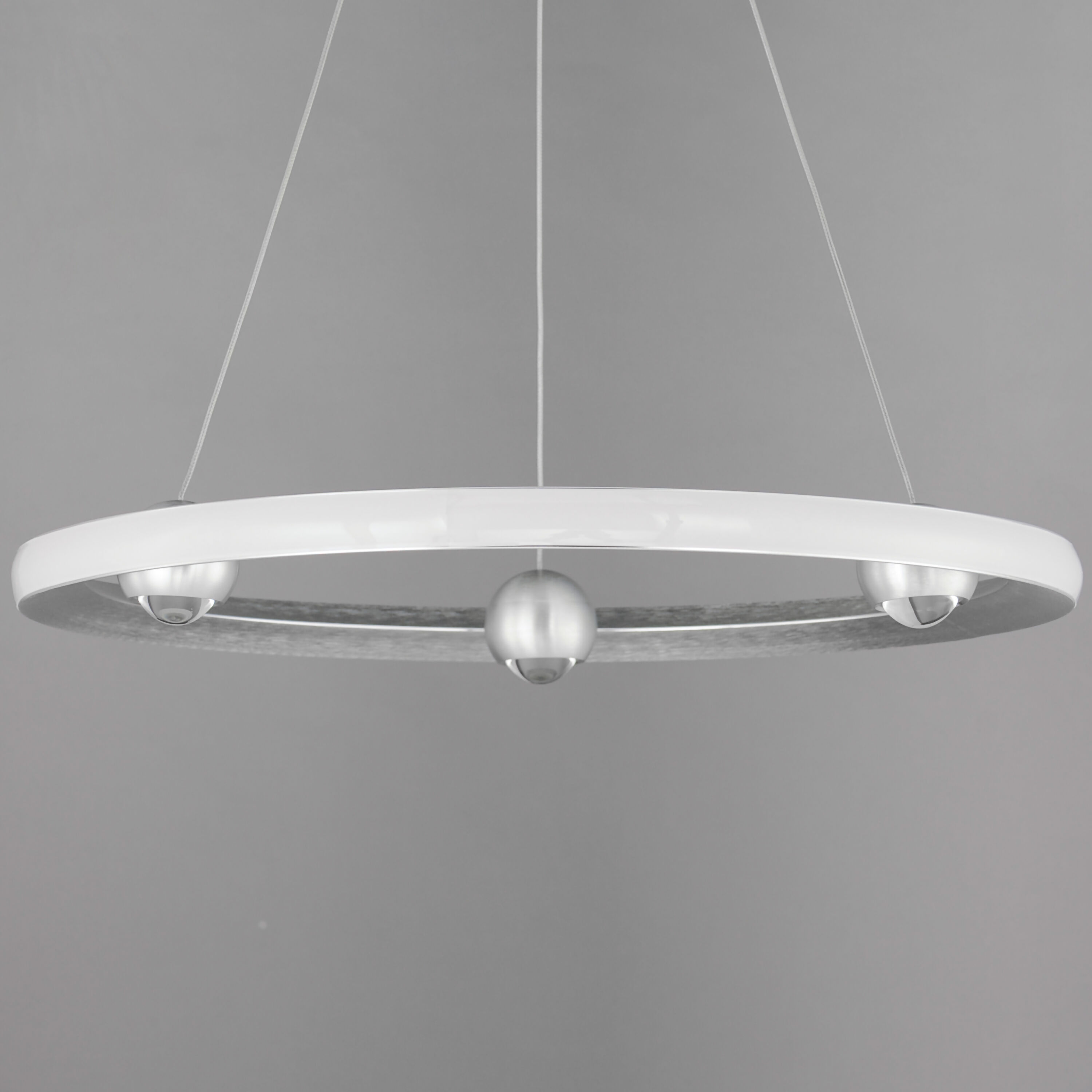 Nodes LED 24 inch Brushed Aluminum Ring Pendant Ceiling Light