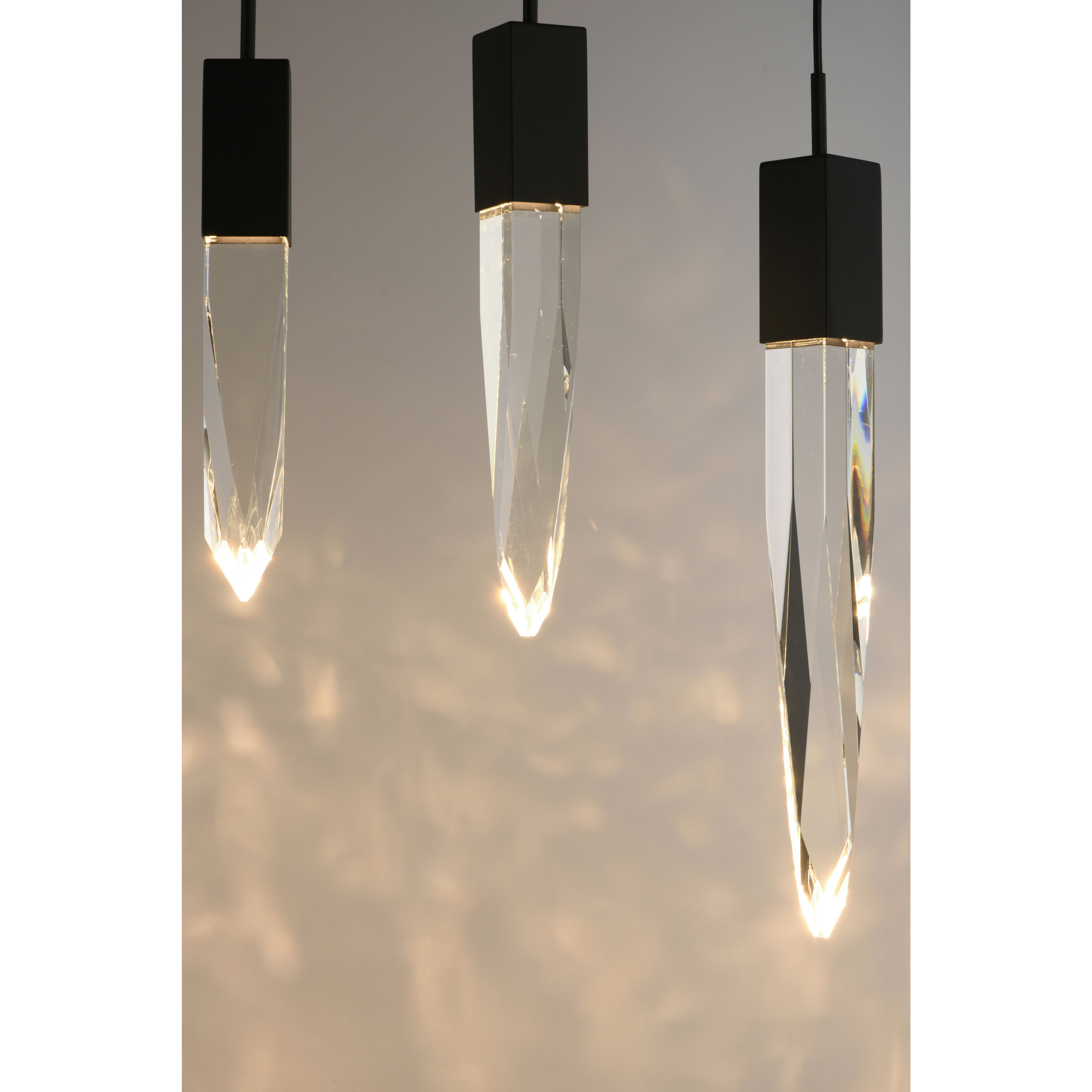 Quartz LED 20 inch Black Multi-Light Pendant Ceiling Light