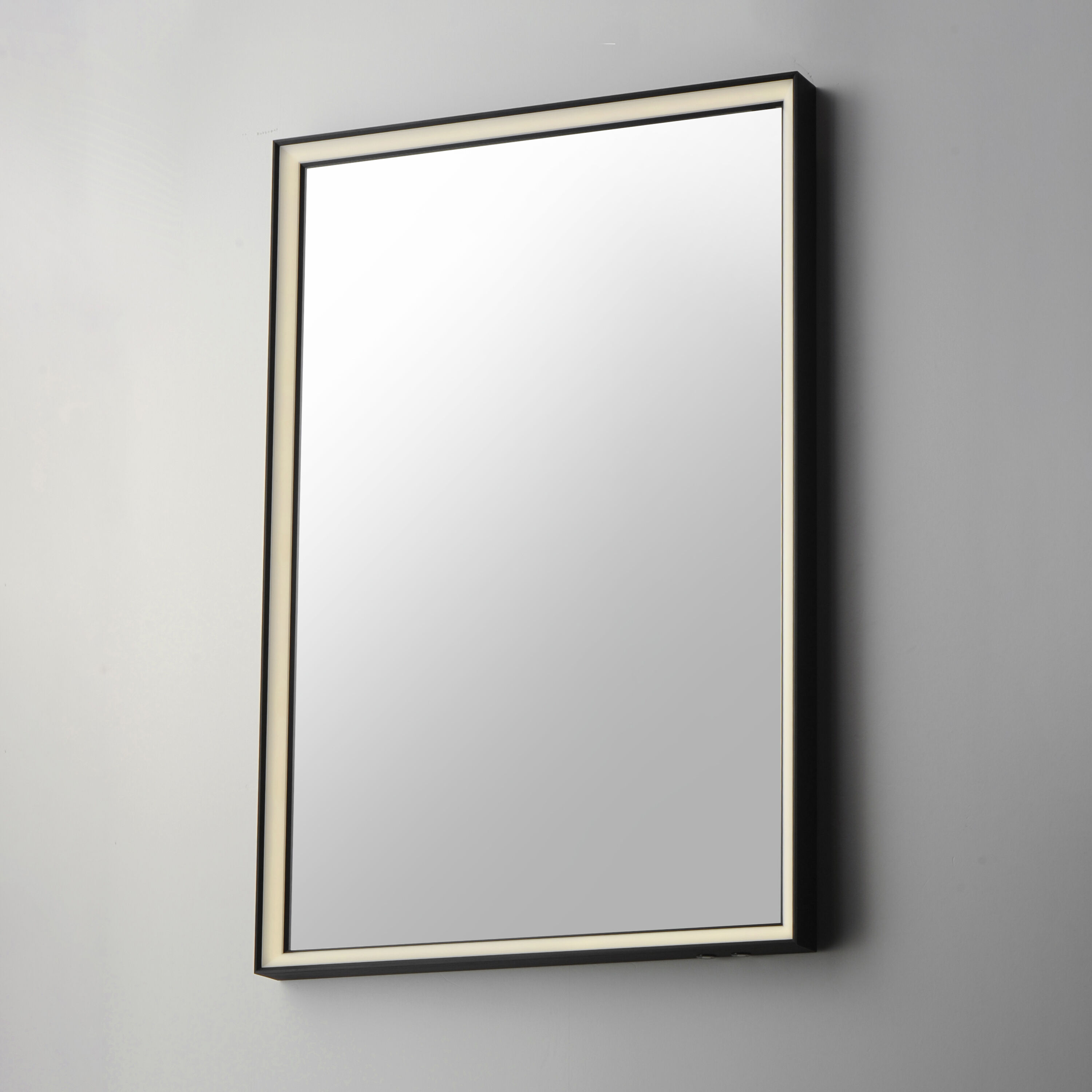 Bevel 30 X 24 inch Brushed Black LED Wall Mirror
