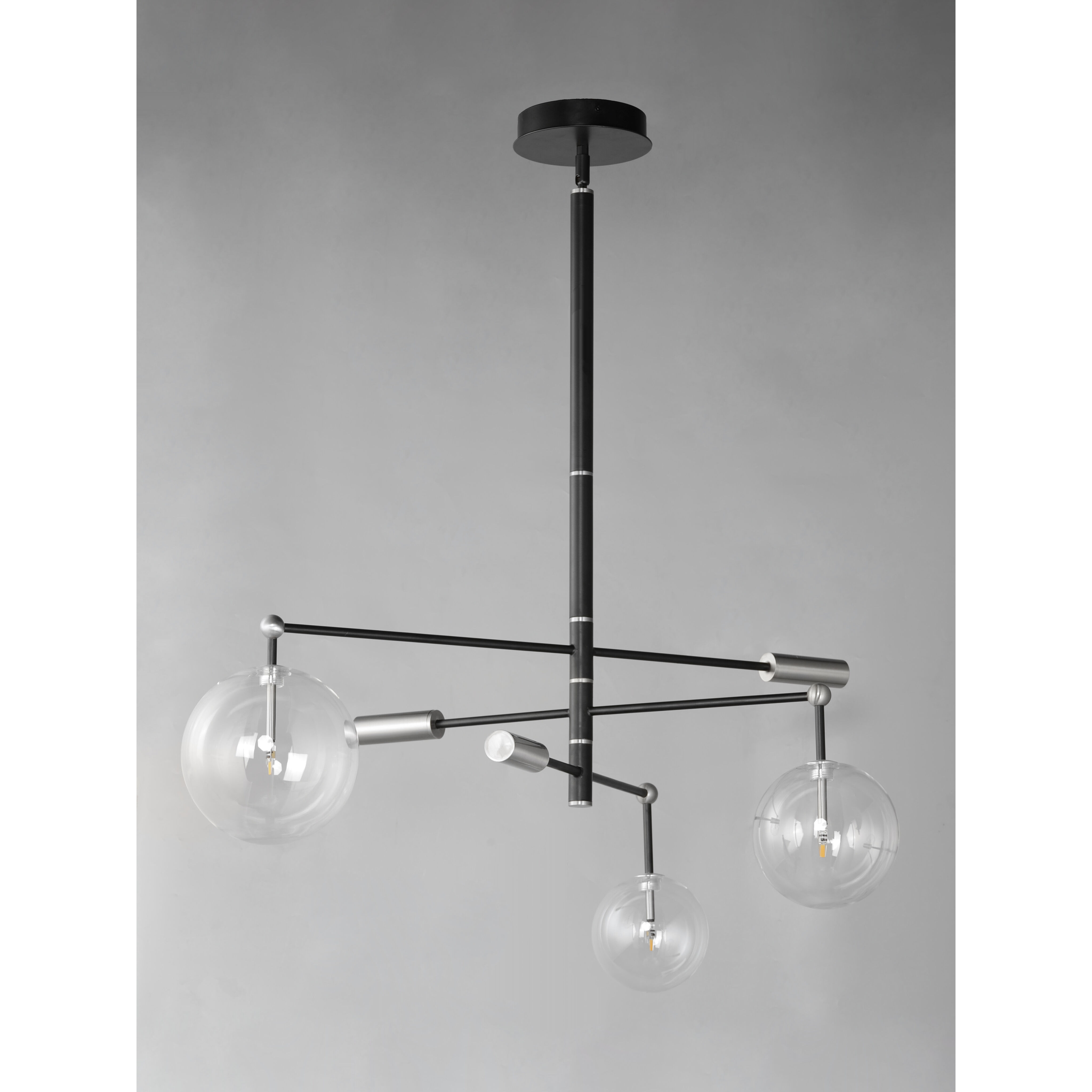 Global LED 35.5 inch Black and Satin Nickel Multi-Light Pendant Ceiling Light