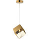 Ice Cube LED 7 inch French Gold Single Pendant Ceiling Light