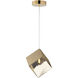 Ice Cube LED 7 inch French Gold Single Pendant Ceiling Light