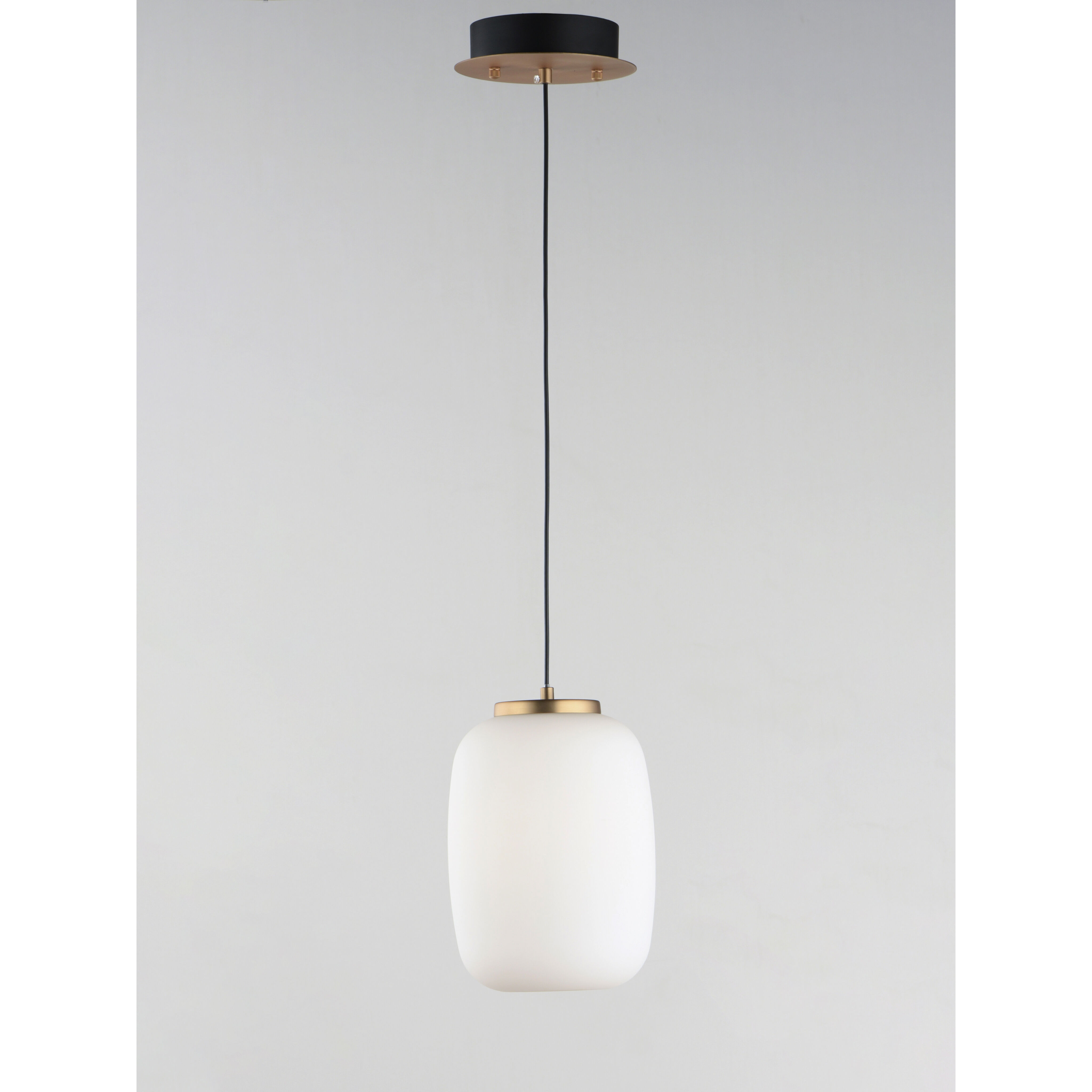 Soji LED 7 inch Black and Gold Single Pendant Ceiling Light