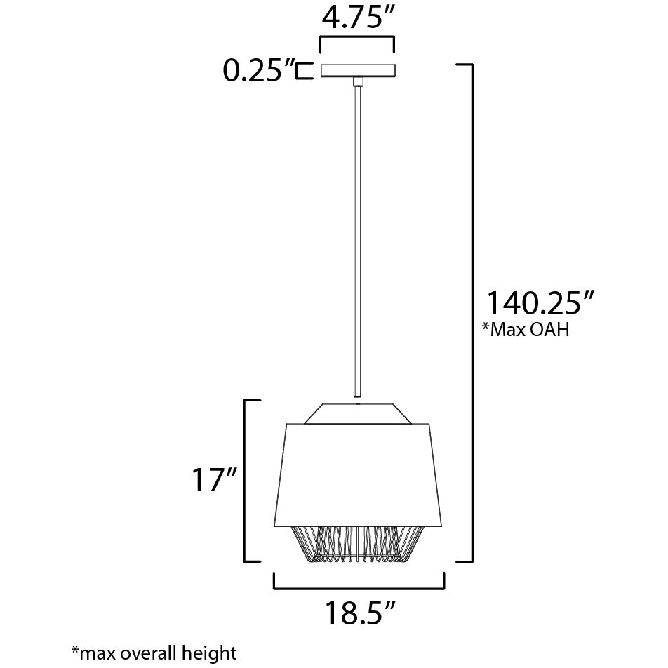 Phoenix LED 18.5 inch Gray and Black Single Pendant Ceiling Light