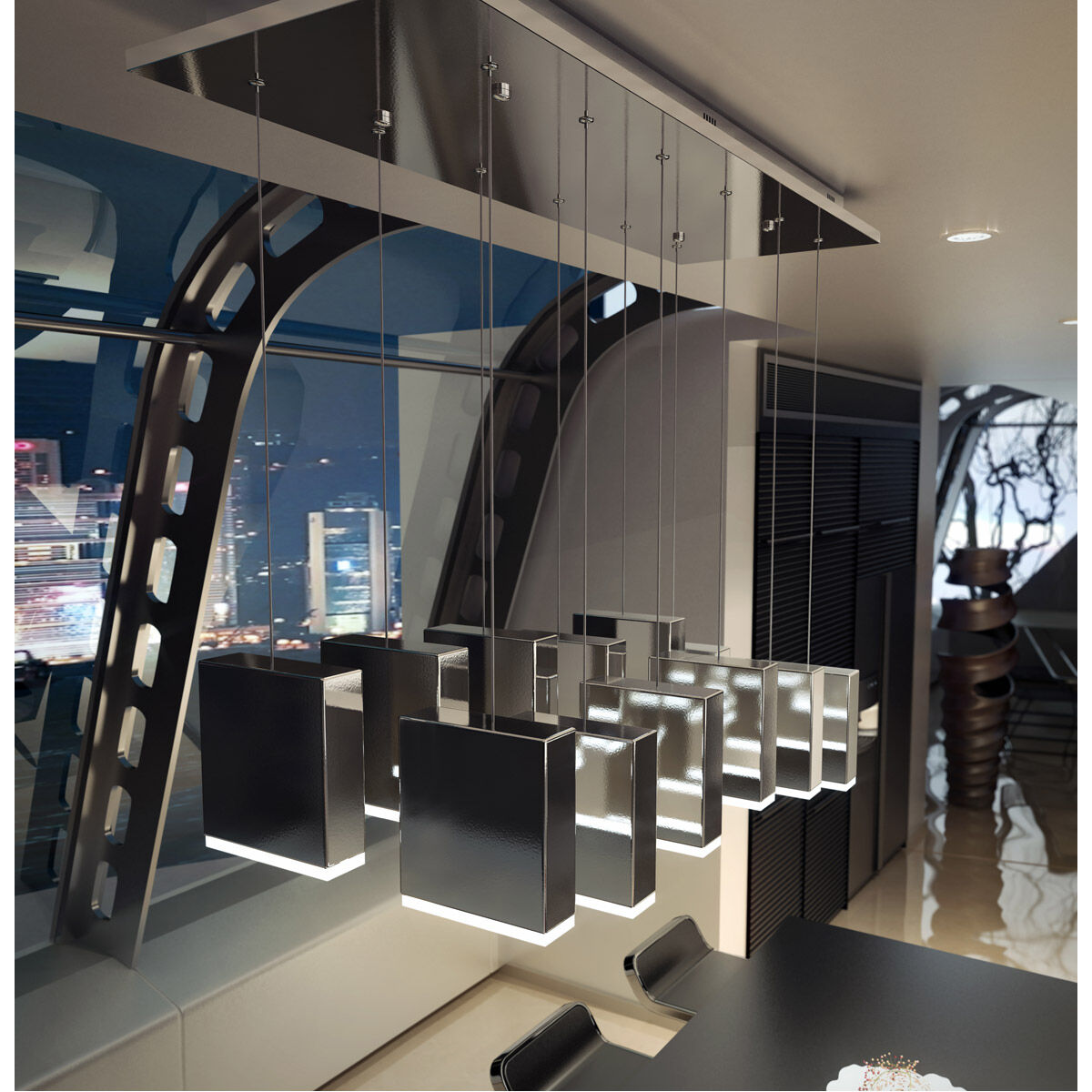 Brick LED 3 inch Polished Chrome Mini Pendant Ceiling Light