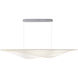 Manta Linear Pendant Ceiling Light in Polished Chrome, Clear Ribbed
